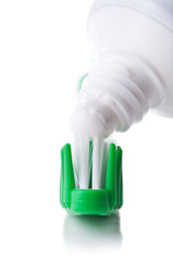 Fototapeta na wymiar new green toothbrush