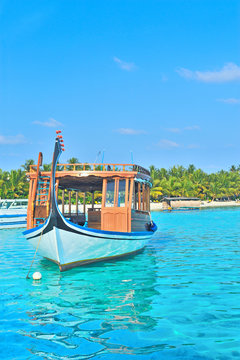 Boat on maldives sea