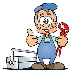 Plumber with Toolbox