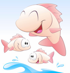 Set of Cute Cartoon Fishes