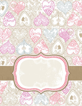 valentine background with color hearts