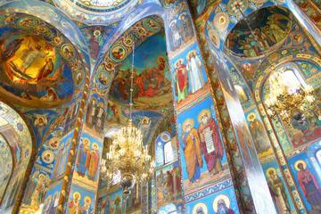 Fototapeta na wymiar Kościół Zbawiciela na Krwi rozlane w Sankt Petersburgu, Rosja
