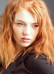 portrait a red hair sexy woman