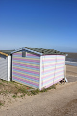 beach hut and view to sea