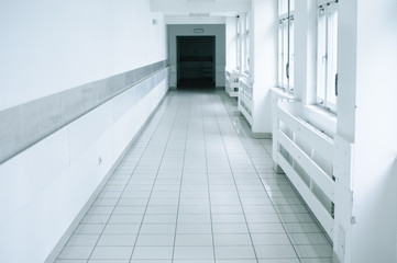 Empty hospital corridor