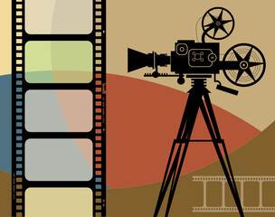 Abstract cinema background, vector illustration