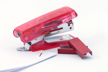 red stapler