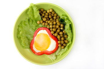 salad with egg and peas