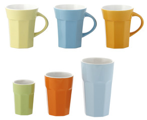 ceramic cups and glasses