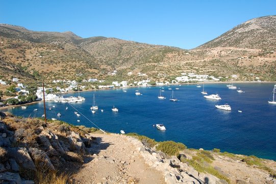 Vathi beach and marina - NW of Sifnos - Cyclades