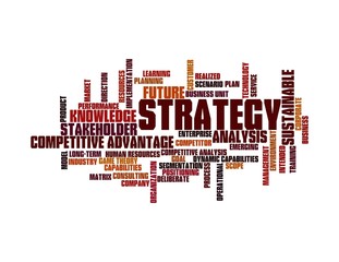 strategy word cloud - red