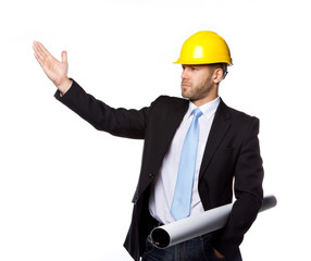 Portrait of young handsome engineer