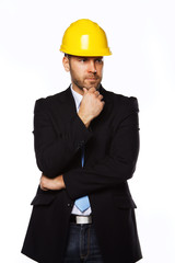 Portrait of young handsome engineer