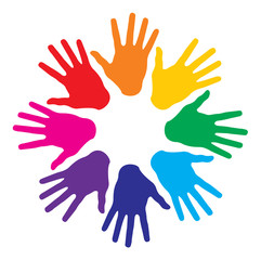 Obraz premium colorful hand prints, abstract vector illustration for design