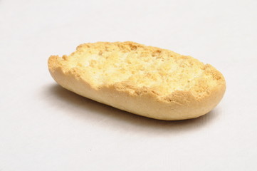 Toast with nothing on it on clear background.