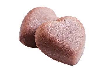 Chocolate Hearts isolated on white