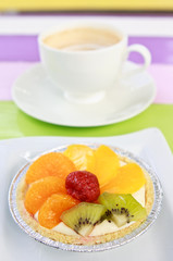 Coffee and mixed fruit pie