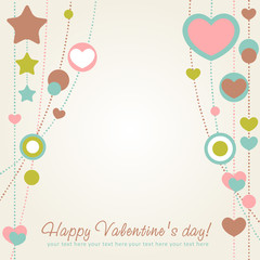 Valentine congratulation card with hearts