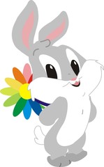 Зайчик с цветочком