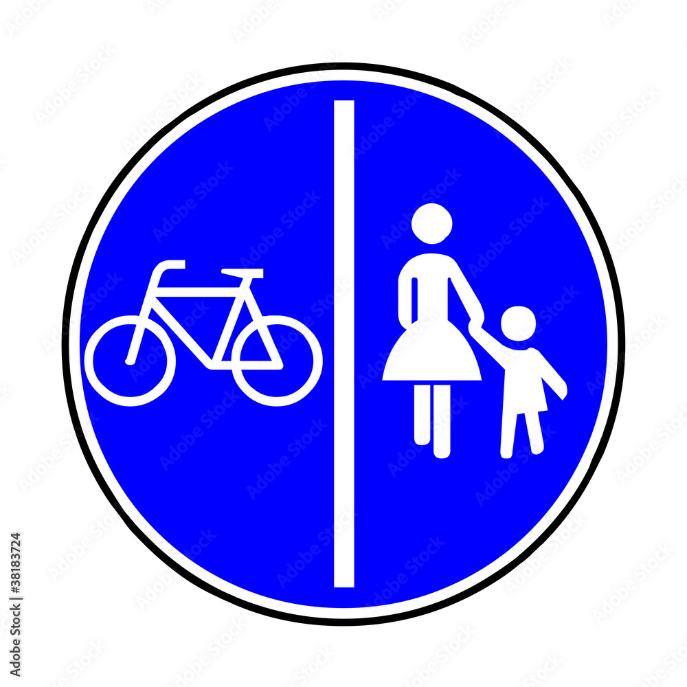 Fototapete Verkehrsschild - 241 getrennter Rad- und Fußweg