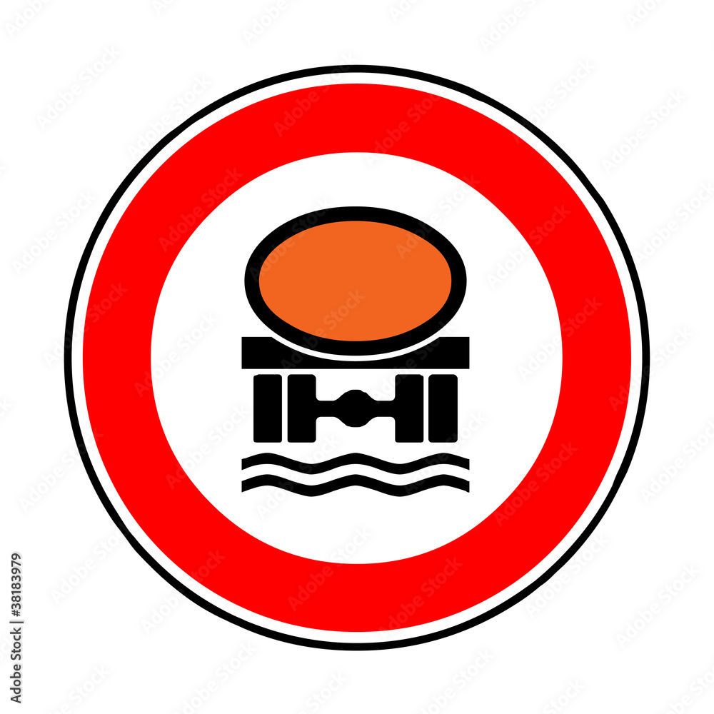 Fototapete Verkehrsschild - 269 Verbot Fahrzeuge wassergefährdende Ladung