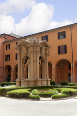 Obraz premium Courtyard in the Town Hall in Bologna Italy