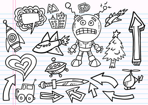 Notebook Doodle Sketch  Elements  Vector Set