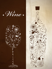 Abstract wine bottle - 38185148