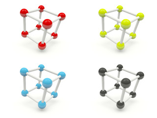 Shiny molecules isolated on white