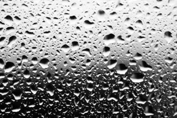water droplets closeup, monochrome