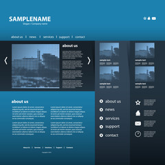 Blue Business Website Template Vector
