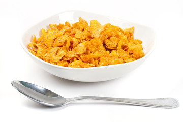 Healthy breakfast with corn flakes