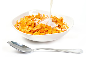Healthy breakfast with corn flakes and milk © Patryk Kosmider