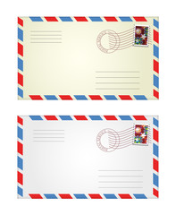 vector illustration of gray and yellow envelopes