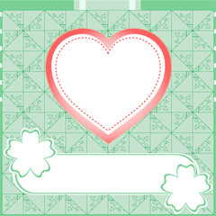 Graffiti love heart. Wedding green vector background