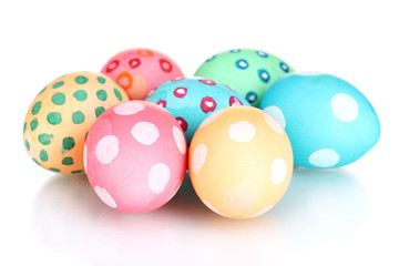 Colorful Easter Eggs isolated on white