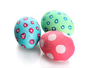 Colorful Easter Eggs isolated on white
