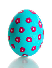 Blue Easter Egg isolated on white
