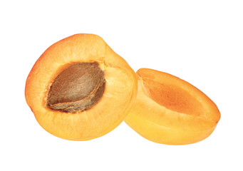 fresh juicy apricot isolated on white
