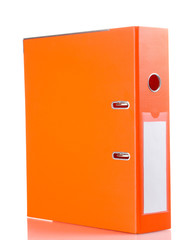 Office orange folder isolated on white
