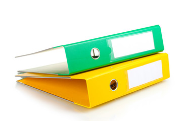 Office folders isolated on white