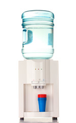 Electric water cooler isolated on white