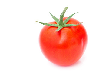 red ripe tomato isolated on white