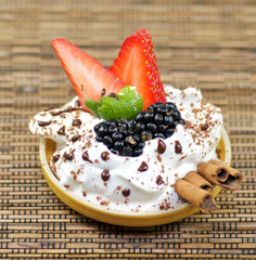 Delicious dessert with strawberry
