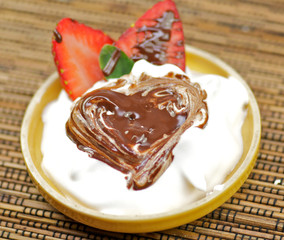 Delicious dessert with strawberry