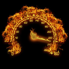 burning speedometer