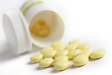 pills isolated on white background.