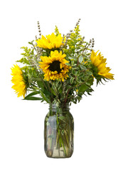 Flower arrangement with sunflowers