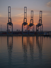 Obraz premium Cranes on Suez Canal