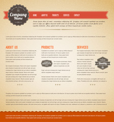 Retro vintage web page template